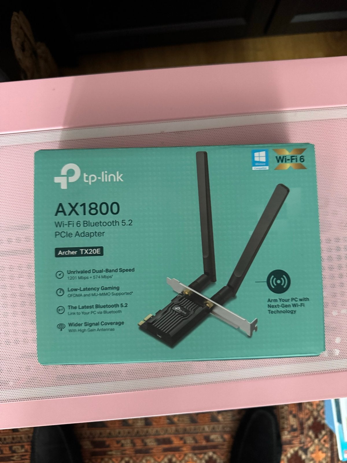TP-Link Archer TX20E AX1800 Wi-Fi 6 Bluetooth 5.2 PCIe Adapt, Computers en Software, Netwerkkaarten, Ophalen of Verzenden, Zo goed als nieuw