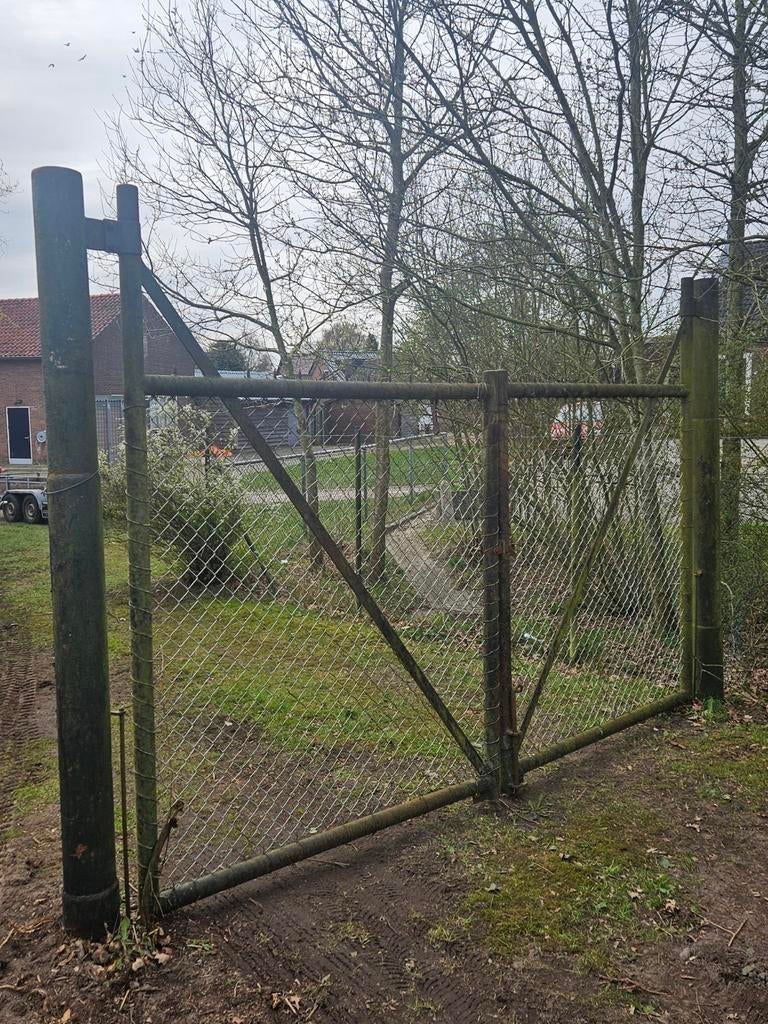 Robuust ijzeren hek met harmonicagaas, Tuin en Terras, Tuinhekken en Hekwerk, Ophalen