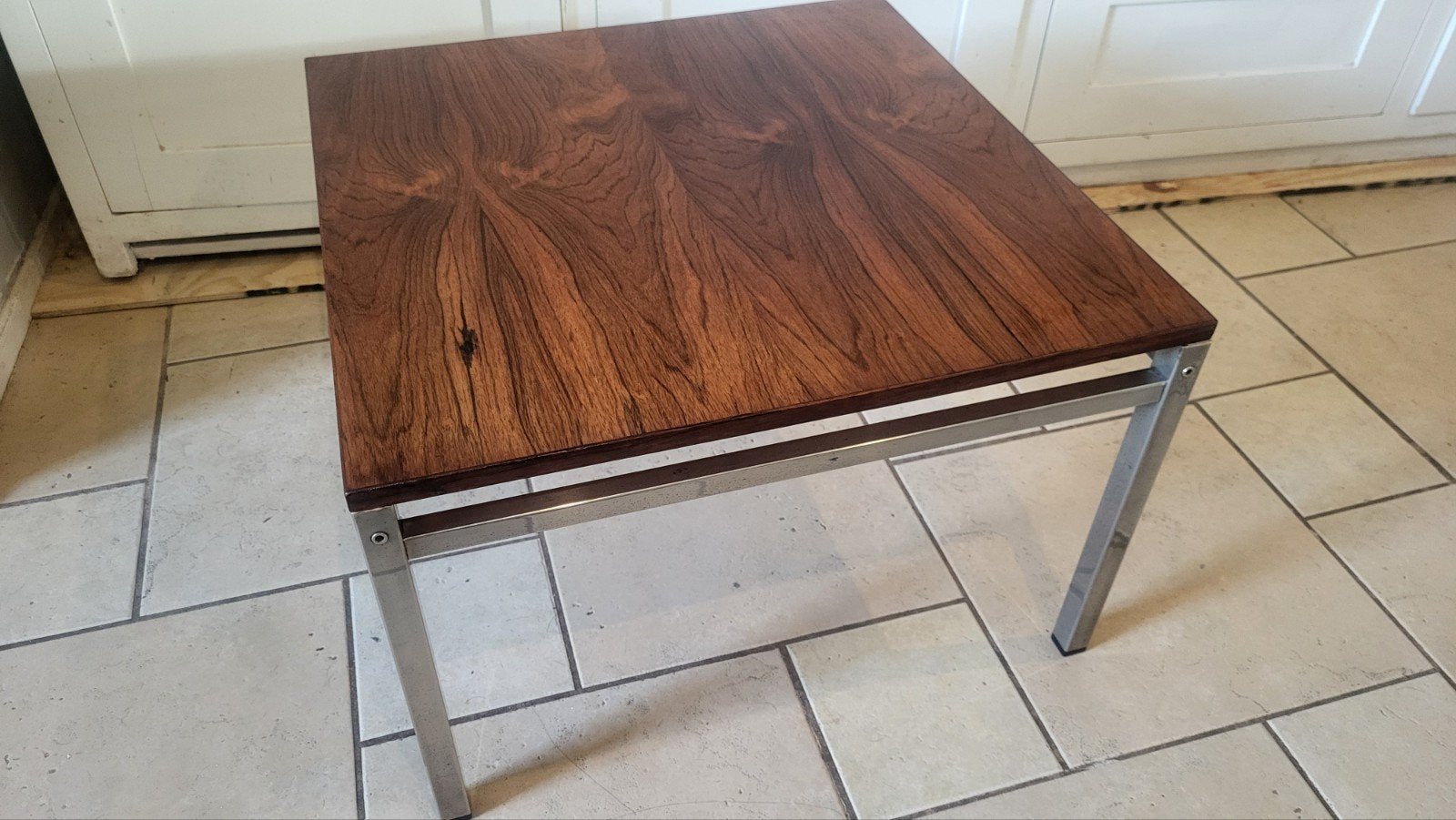 Vintage pallisander salontafel chroom onderstel ( Spwctrum), Ophalen