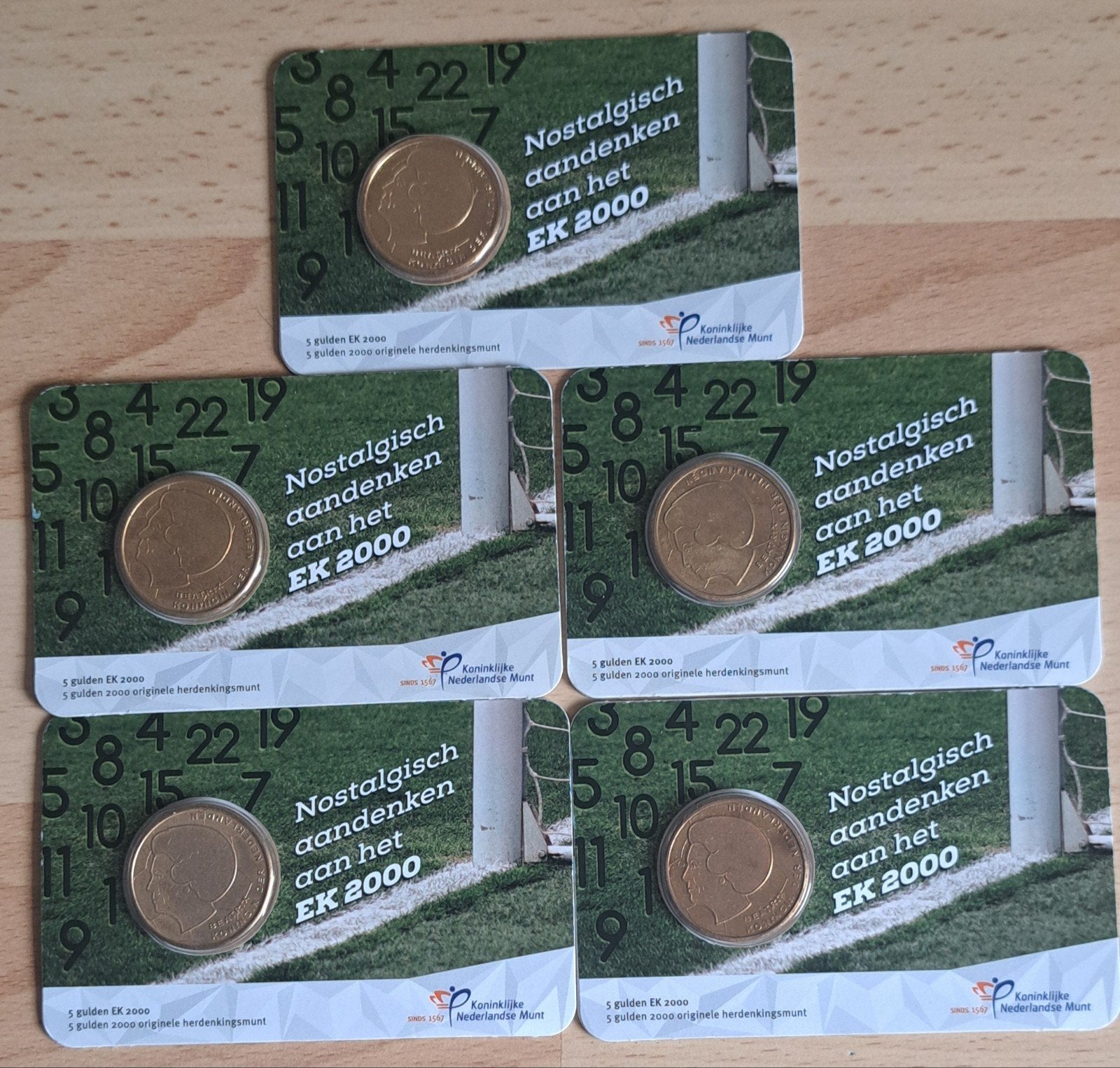 5 of 8 X Nostalgisch aandenken aan het EK 2000, Ophalen of Verzenden, Koningin Beatrix, 5 gulden