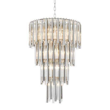 Eichholtz: Chandelier Gigi S nickel (hanglamp/kandelaar), Ophalen, Nieuw, Overige fittingen, Glas
