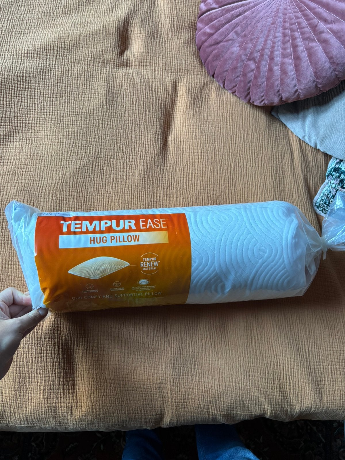 Tempur Ease Hug kussen, Ophalen, Eenpersoons, Wit, Zo goed als nieuw