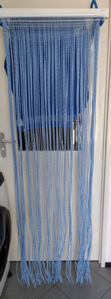 Vliegengordijn, Inclusief montageonderdelen, 180 cm, Blauw, Metaal