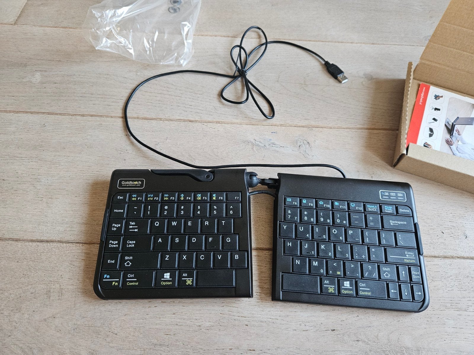 Goldtouch TravelGo2 Splitkeyboard, Computers en Software, Toetsenborden, Ophalen of Verzenden, Zo goed als nieuw, Ergonomisch