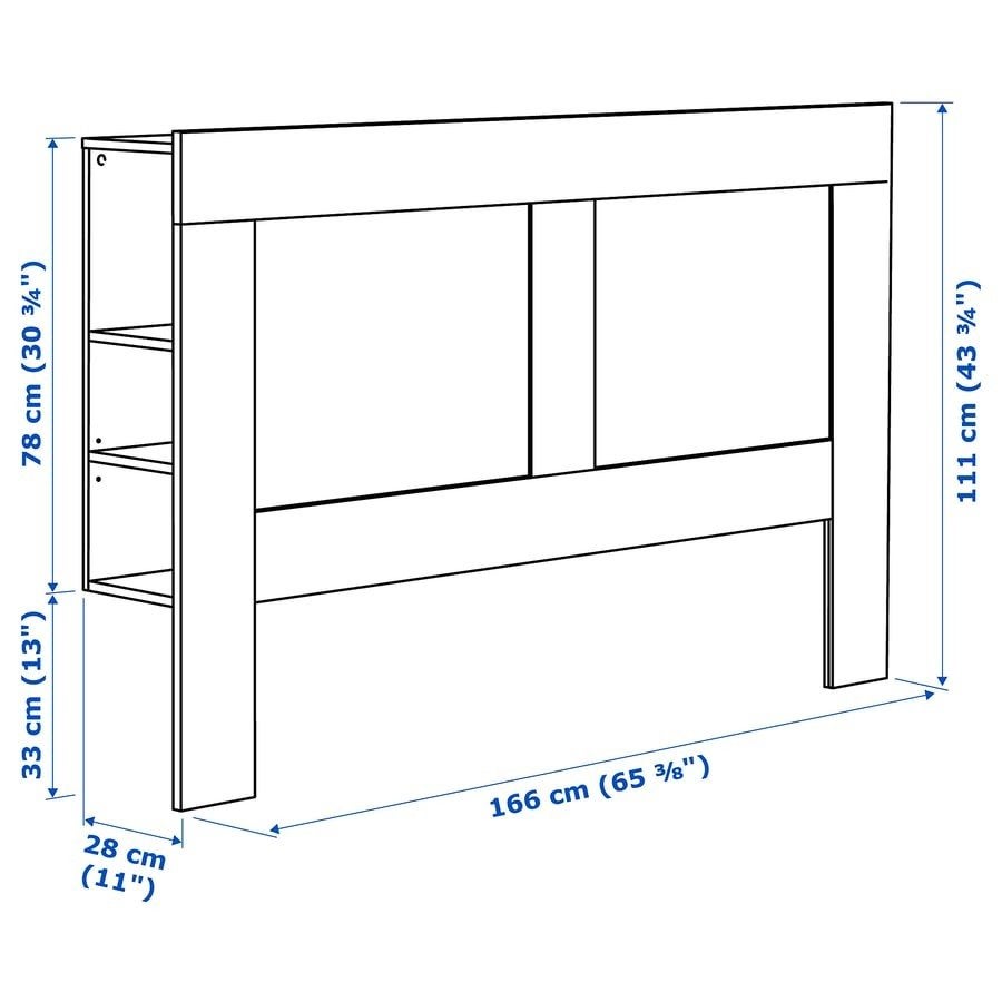 Bed Hoofdeinde met opbergvak, wit, 160 cm, Ophalen, Gebruikt, 160 tot 180 cm, Minder dan 70 cm
