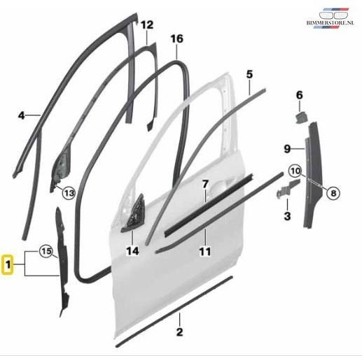 Deur portier afdichting rubber BMW X1 serie F48 + LCi 517673, Auto-onderdelen, Carrosserie en Plaatwerk, Gebruikt, -, Ophalen of Verzenden
