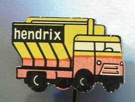 Hendrix' Voeders - Boxmeer blik vrachtwagen speldje( B_049), Ophalen of Verzenden, Zo goed als nieuw, Transport, Speldje of Pin