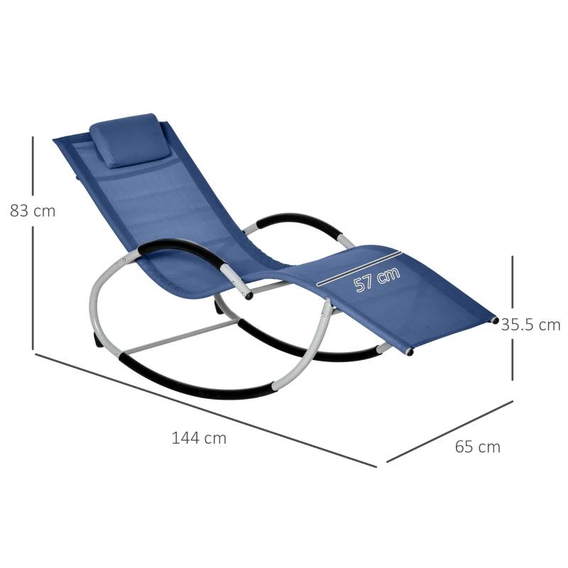 Blauwe Schommel Ligstoel met Hoofdkussen - Tuin & Terras, Ophalen, Nieuw, Metaal