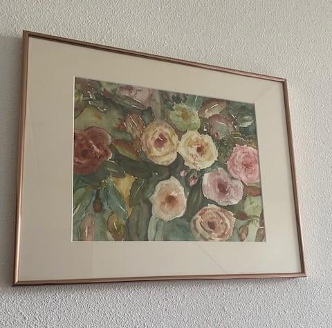Mooi schilderij in mooie rose-kleurige lijst, Ophalen