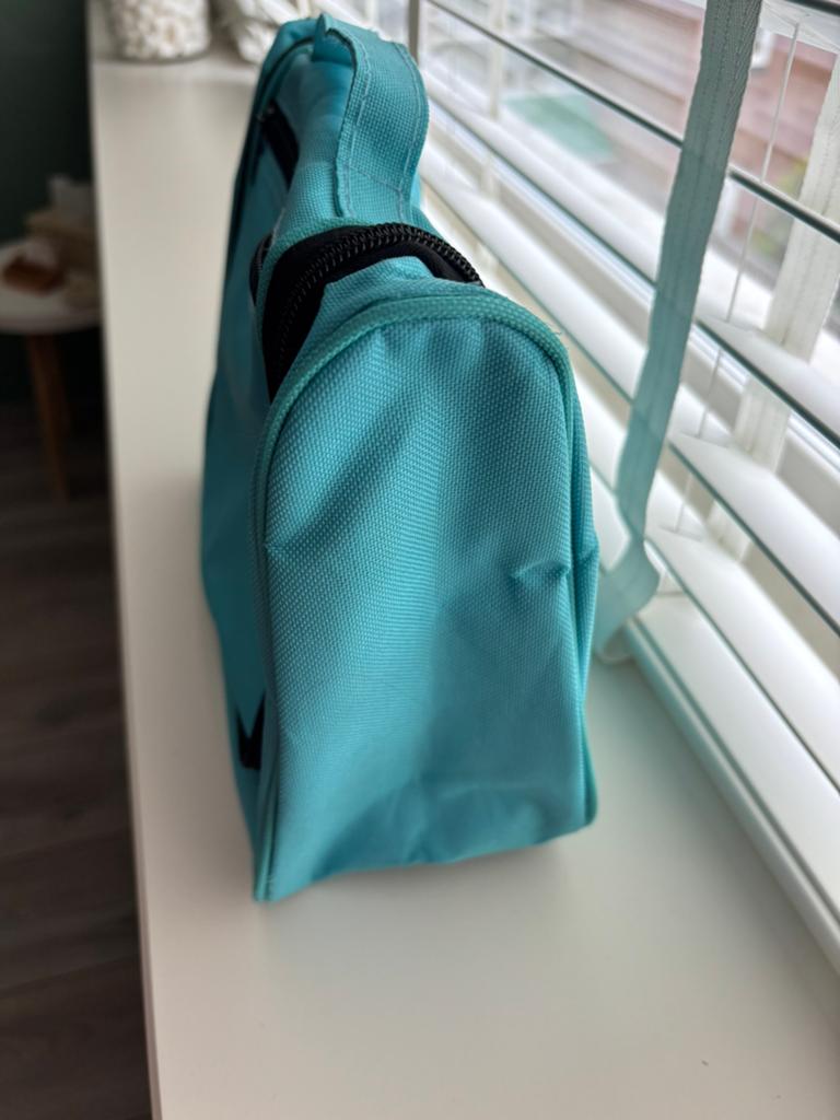 Handige lichtblauwe toilettas met veel opbergruimte, Ophalen of Verzenden, Gebruikt, Blauw, Heer of Dame
