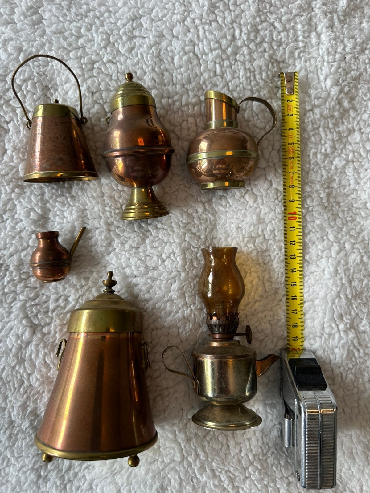 Verzameling tinnen en koperen miniaturen (letterbak), Antiek en Kunst, Antiek | Koper en Brons, Ophalen of Verzenden, Koper