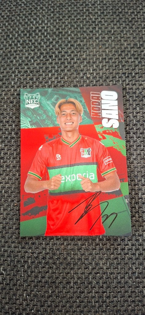 Spelerskaart met handtekening; Kodai Sano # NEC PSV, Ophalen of Verzenden, Nieuw, Overige binnenlandse clubs, Spelerskaart