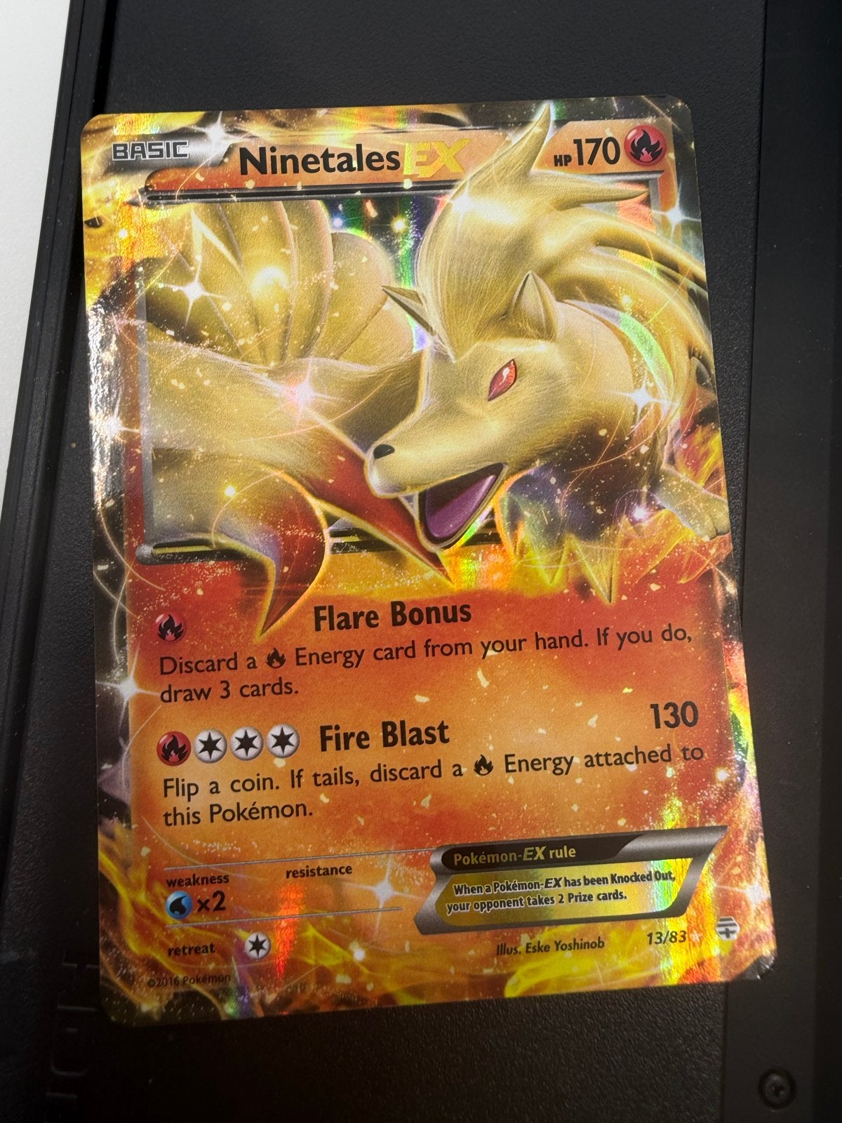 Pokémon Ninetales EX 13/83 Holo Foil Kaart, Ophalen of Verzenden, Gebruikt, Losse kaart, Foil