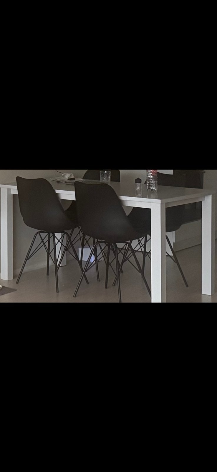Witte eetafel, Ophalen, Zo goed als nieuw, Rechthoekig, 50 tot 100 cm