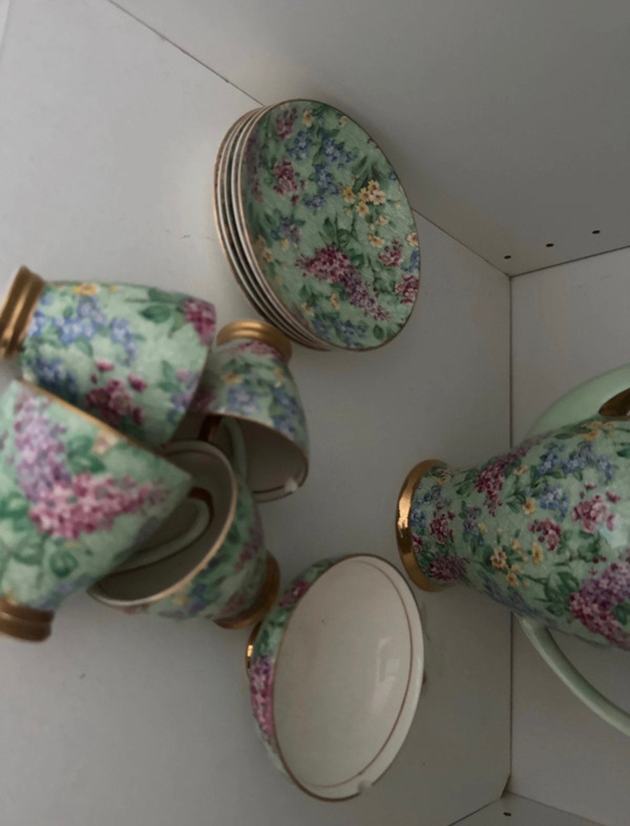 Zeldzaam Vintage Empire England Chintz Servies "Lilac Time", Antiek en Kunst, Ophalen