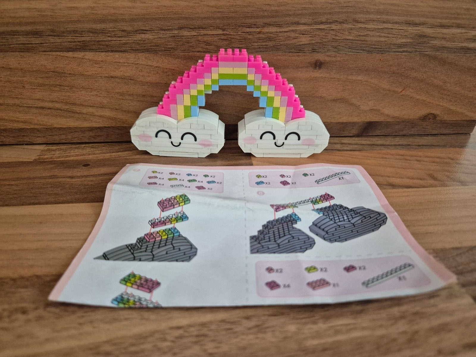 Mini bouwblokjes regenboog met wolkjes - mini blocks, Kinderen en Baby's, Ophalen of Verzenden, Gebruikt, Overige merken