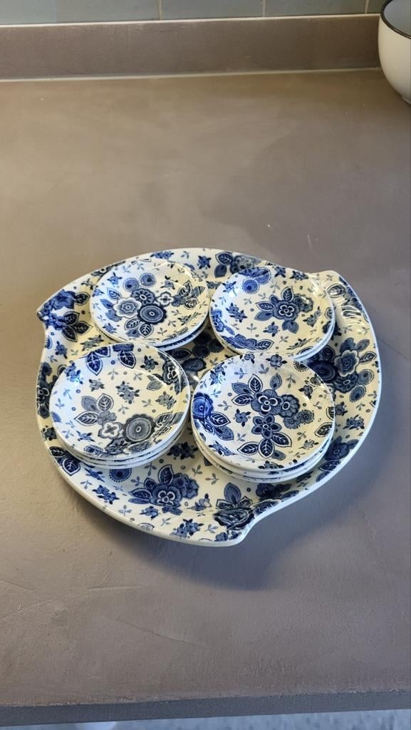 Société Céramique Beatrix schaal met 10 kleine schaaltjes, Antiek en Kunst, Antiek | Servies los, Ophalen of Verzenden