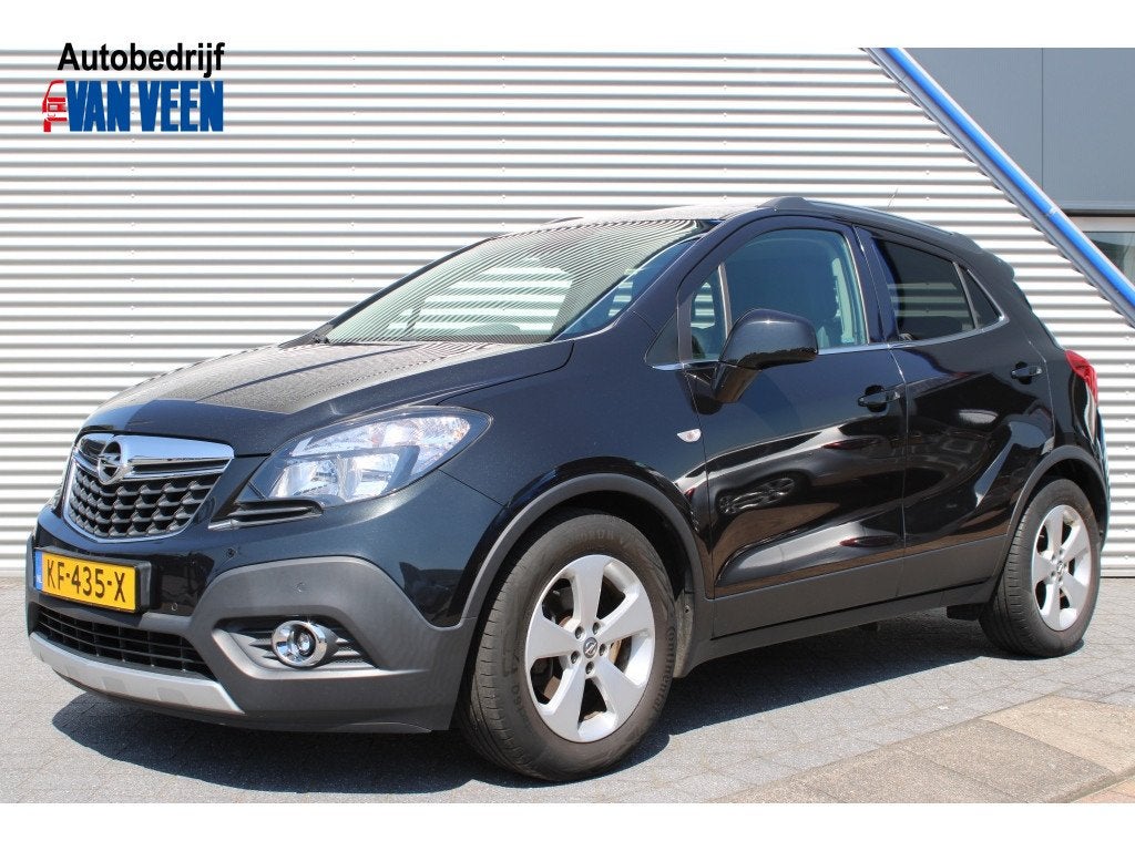 Opel Mokka 1.4 T Innovation | Leer | Schuif-/Kanteldak | Sto, Voorwielaandrijving, Stof, Gebruikt, Zwart