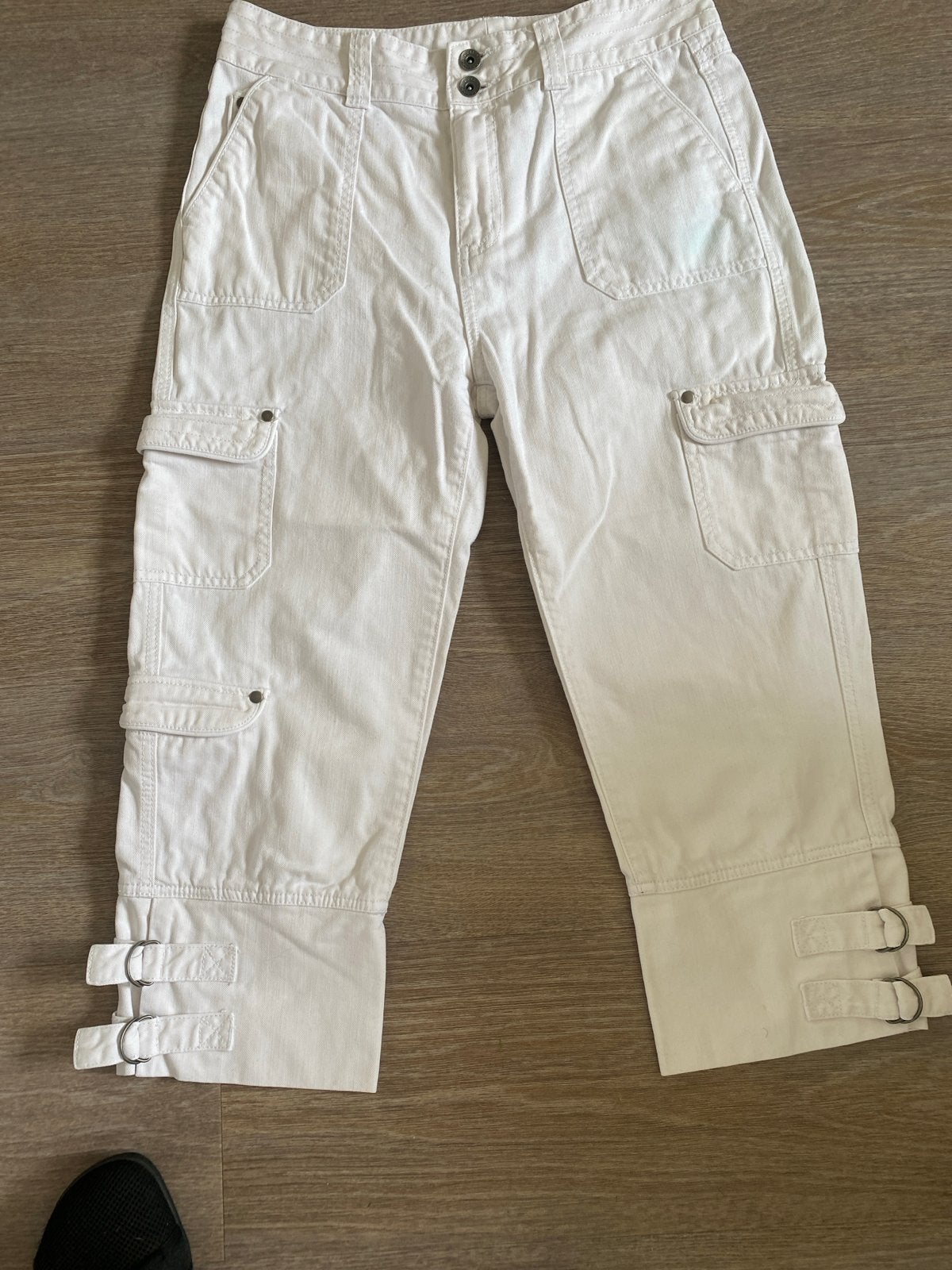 Witte 3/4 Cargo Broek La Ligna Maat 38, Maat 38/40 (M), Wit, Ophalen of Verzenden, Zo goed als nieuw