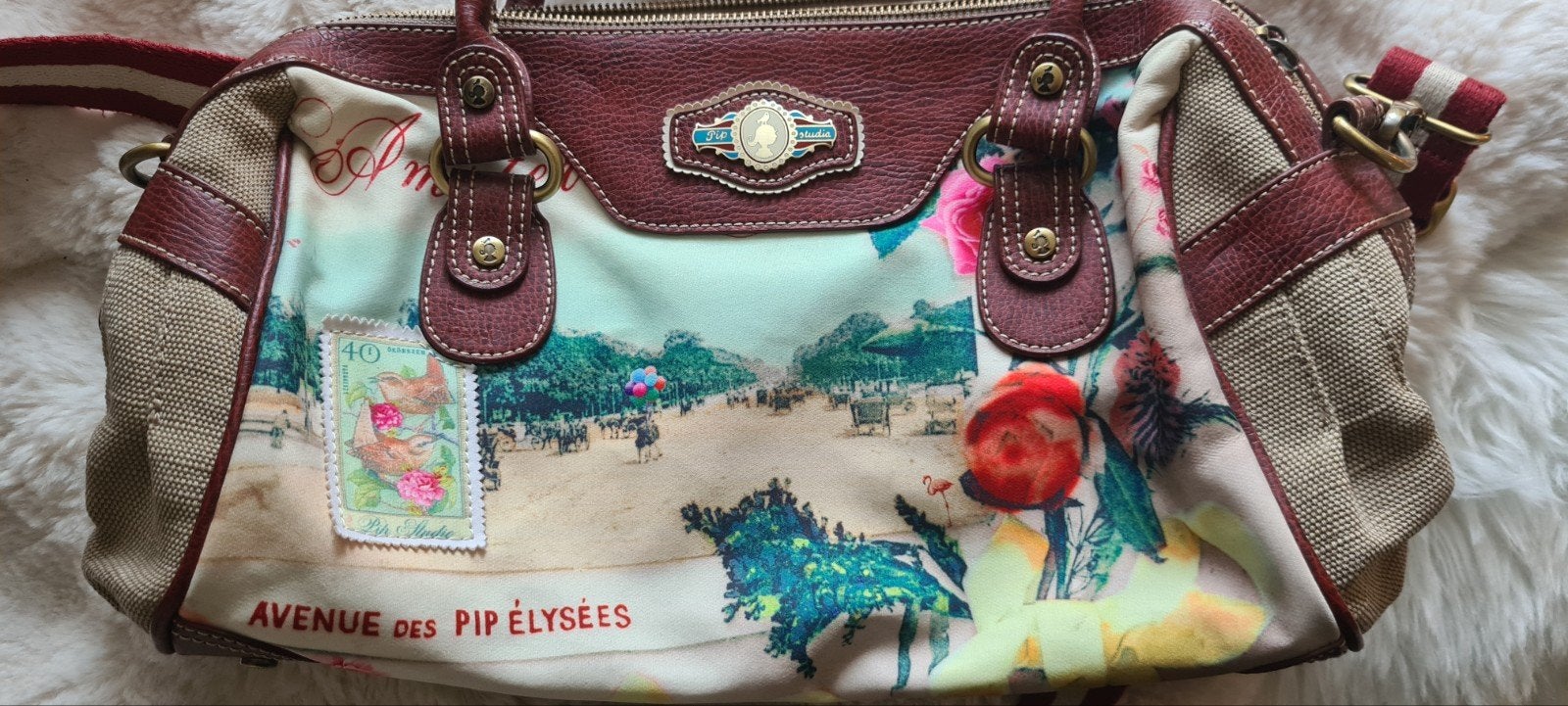 PIP STUDIO Franse ansicht kaart "dokters" tas model 🍒, Verzenden, Zo goed als nieuw, Beige, Overige merken