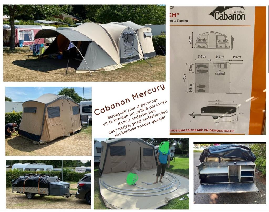 Vouwwagen Cabanon Mercury, Caravans en Kamperen, Tenten, Ophalen