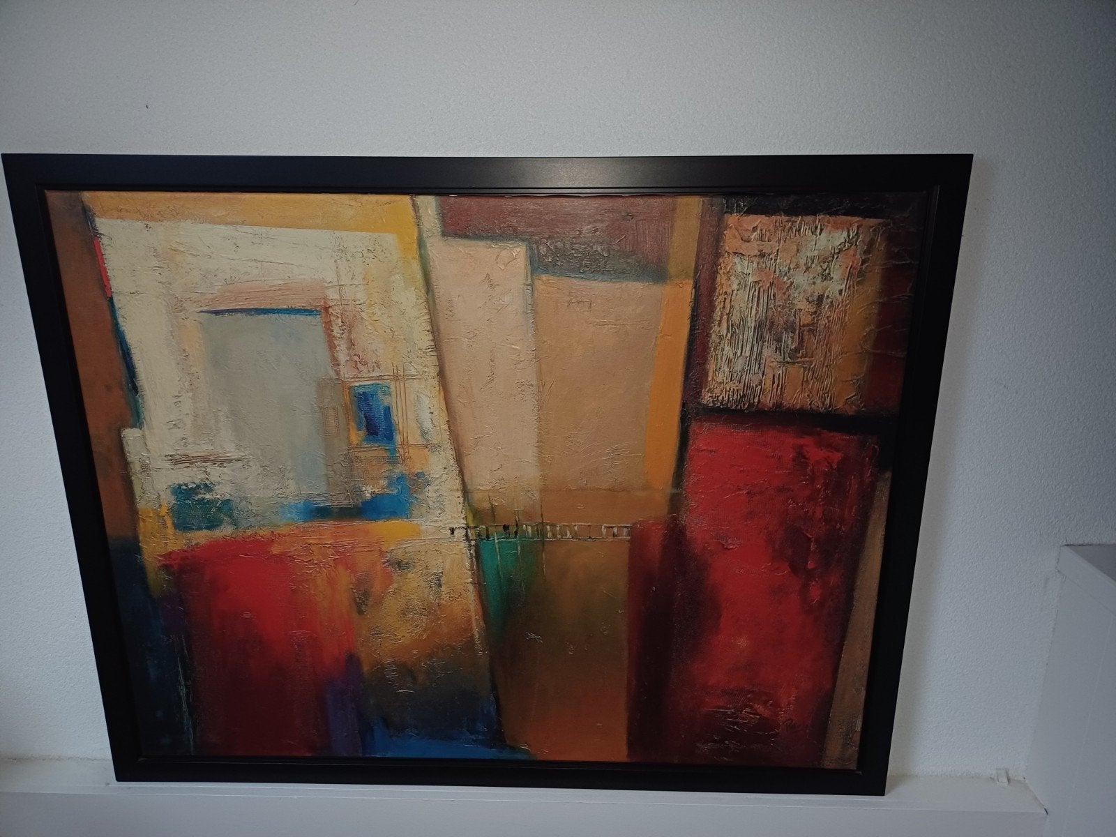 Abstract Schilderij 'Patrizia' - Rood, Oranje, Zwart, Ophalen