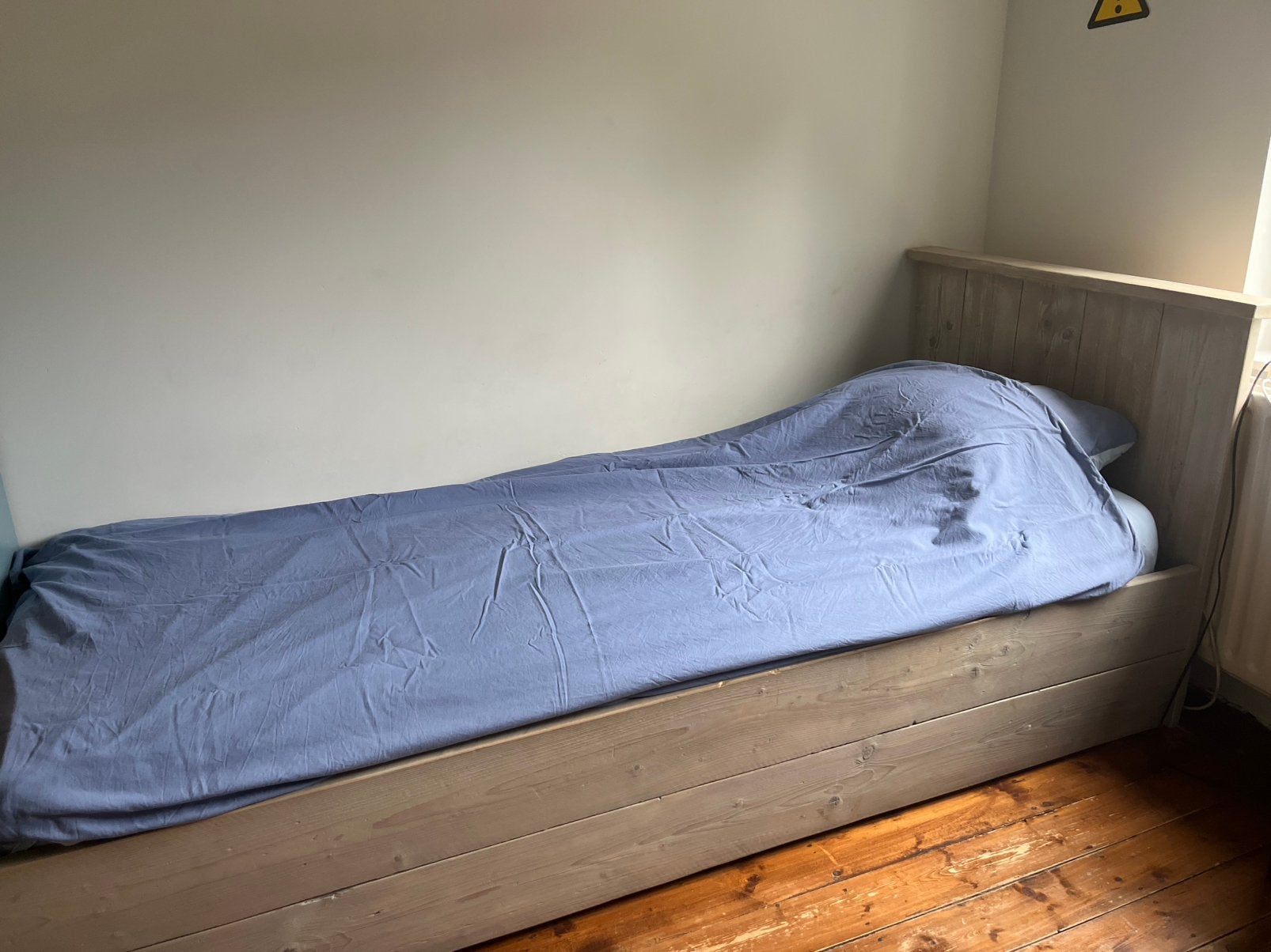 Prima 1 persoonsbed, Ophalen, Gebruikt, Hout, 220 cm