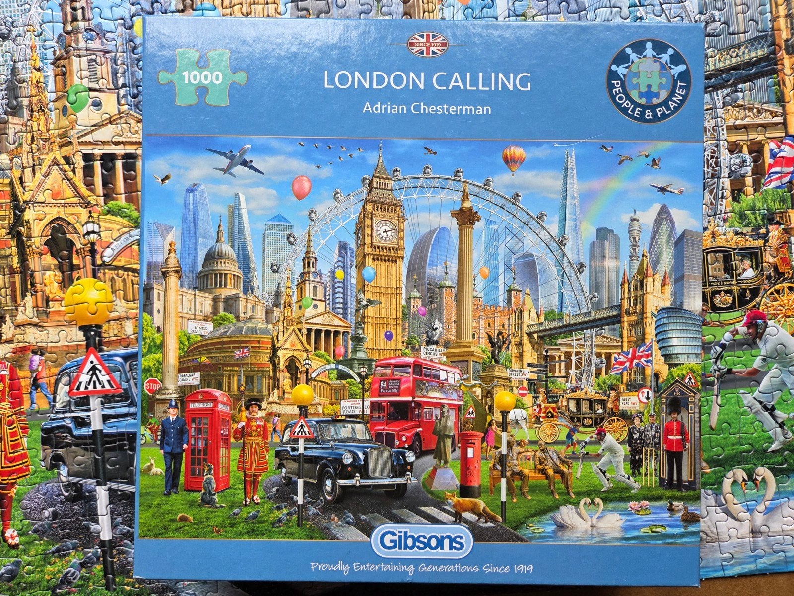 Gibsons Legpuzzel London Calling 1000 stukjes, Ophalen of Verzenden, 500 t/m 1500 stukjes, Gebruikt, Legpuzzel