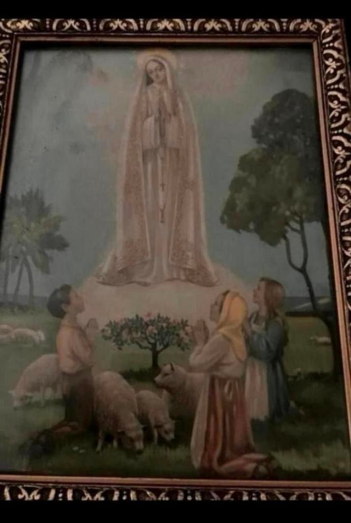 Maria, mooie ingelijste prent, Antiek en Kunst, Antiek | Religie, Ophalen of Verzenden