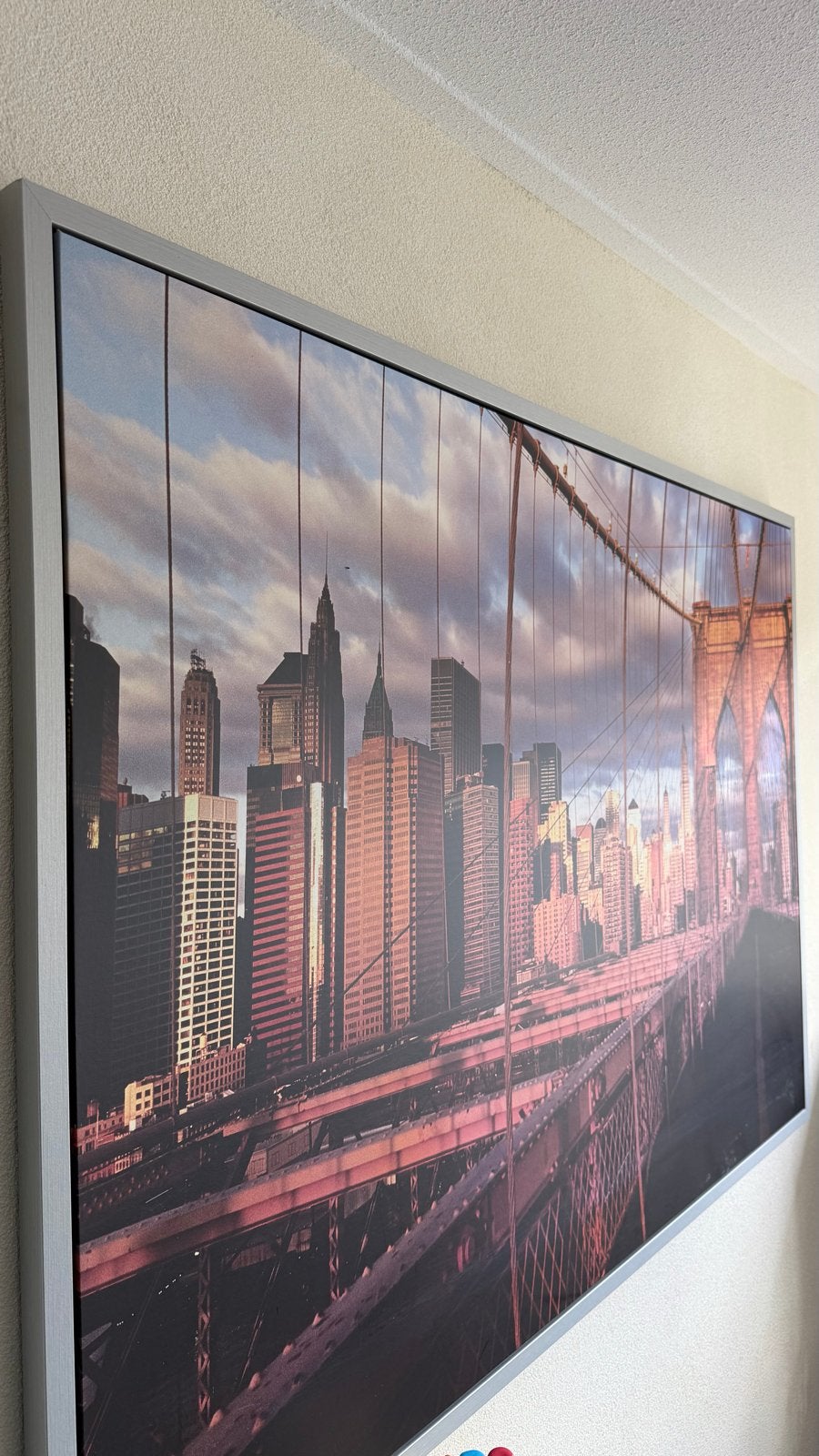 Grote canvas print van de Brooklyn Bridge, New York, Ophalen of Verzenden, 100 tot 125 cm, 75 – 100, Print