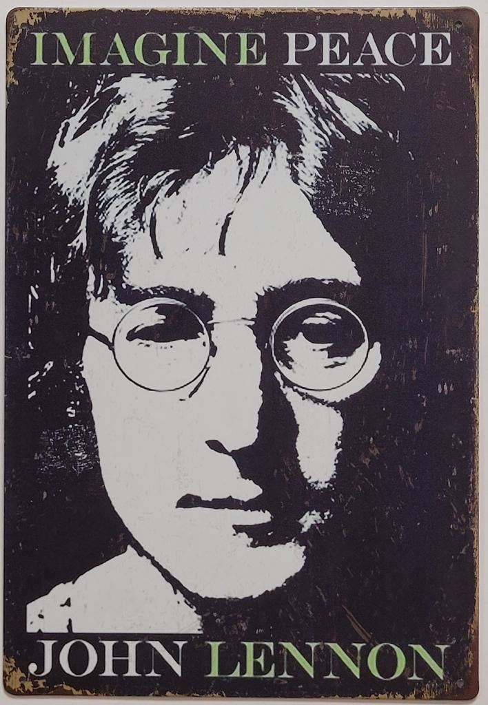 John Lennon Imagine peace reclamebord van metaal wandbord