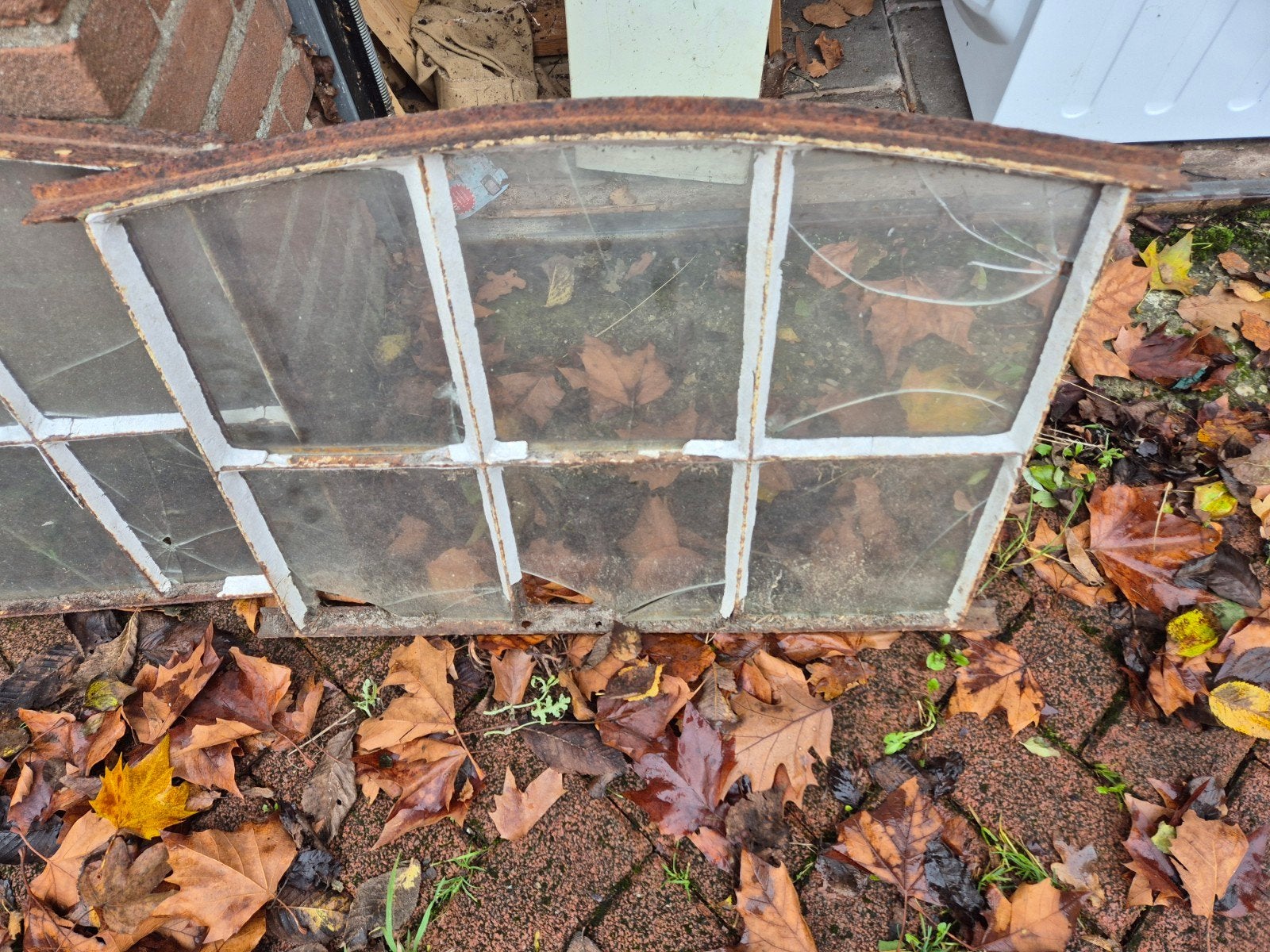 3x Oud ijzeren raamkozijn met gebroken glas, Ophalen of Verzenden