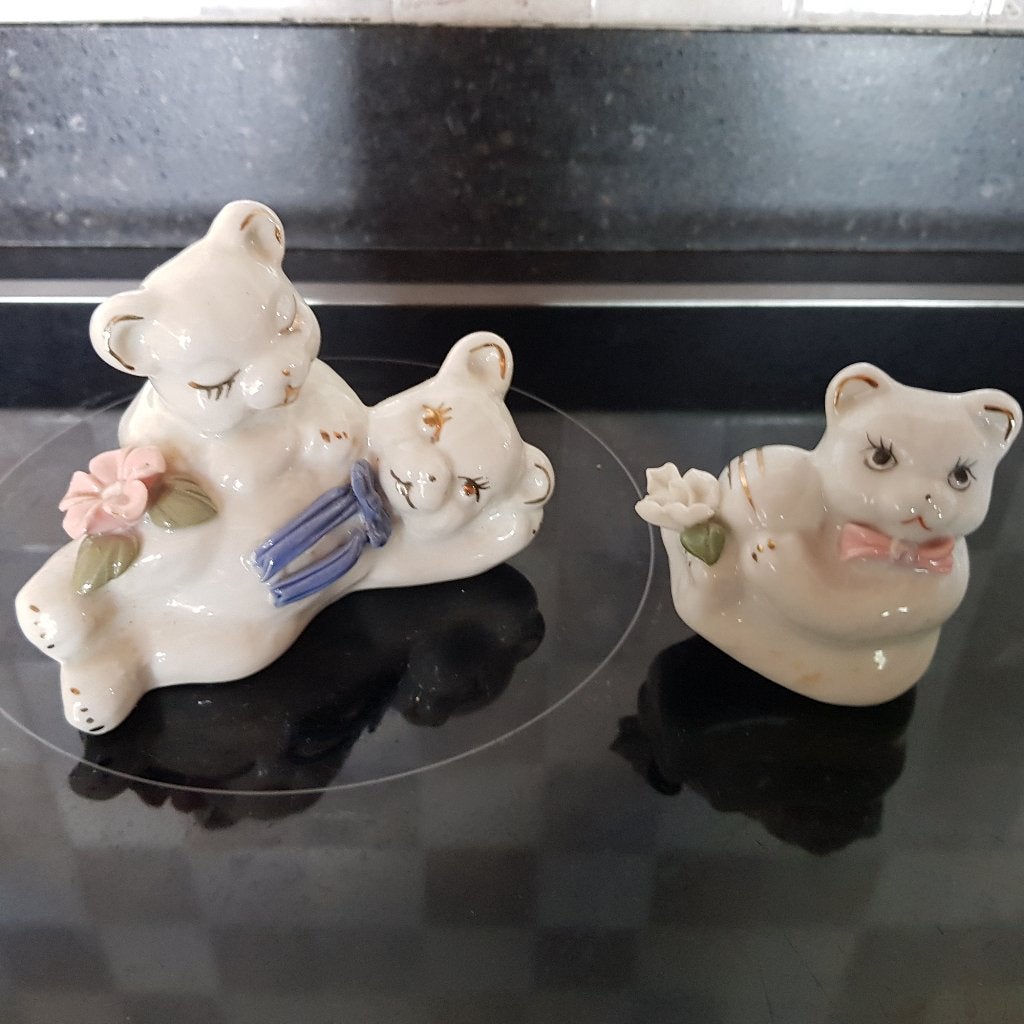 2 poesjes beeldjes, Ophalen of Verzenden, Zo goed als nieuw, Dier