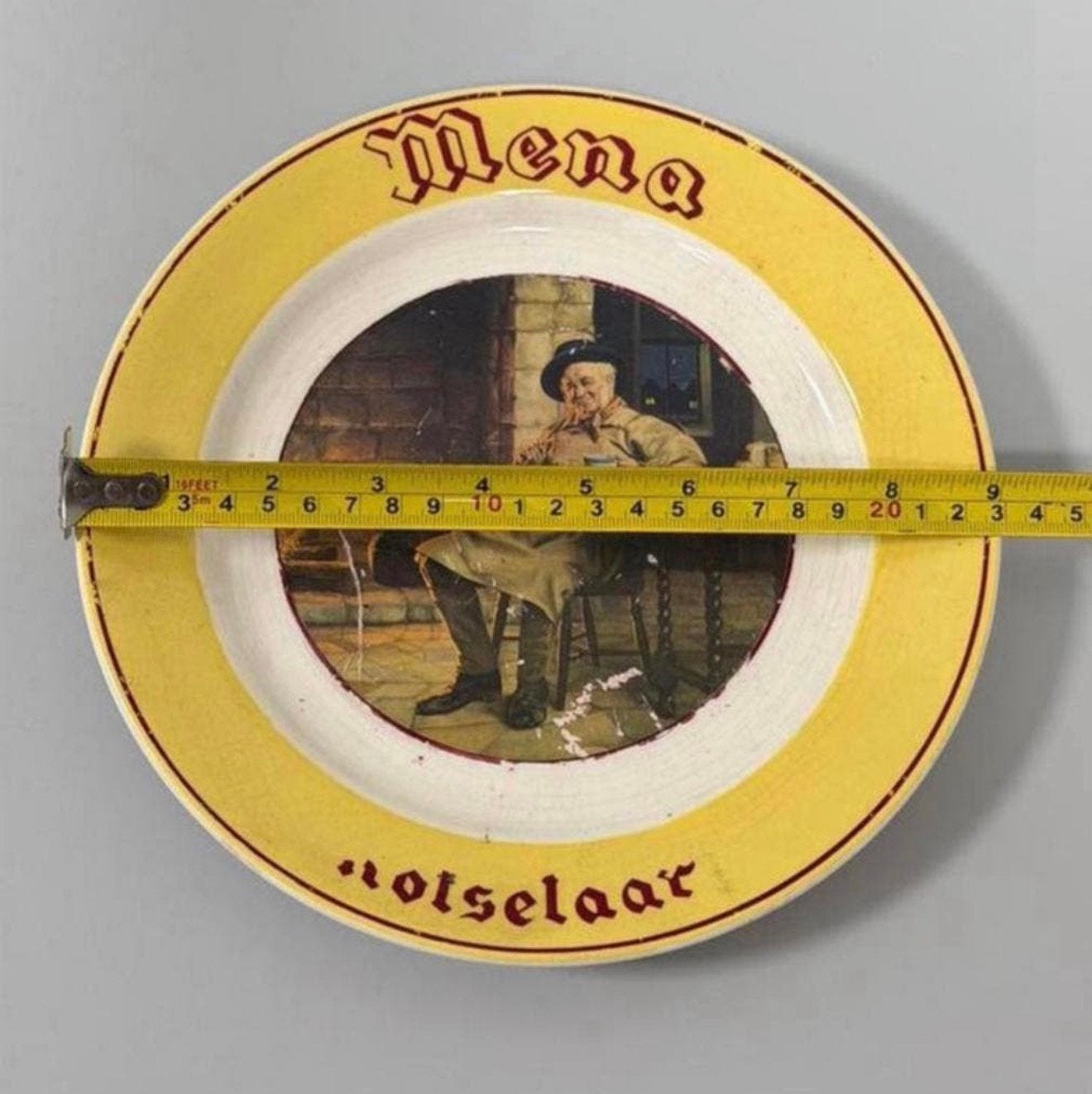 Vintage Mena Rotselaar bord – 23 cm – deco verzamelobject, Antiek en Kunst, Antiek | Servies los, Ophalen of Verzenden