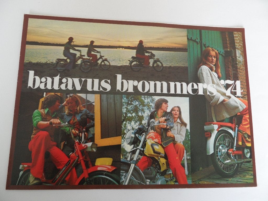 Batavus oldtimerbromfietsen 1974 folder, Verzenden, Zo goed als nieuw