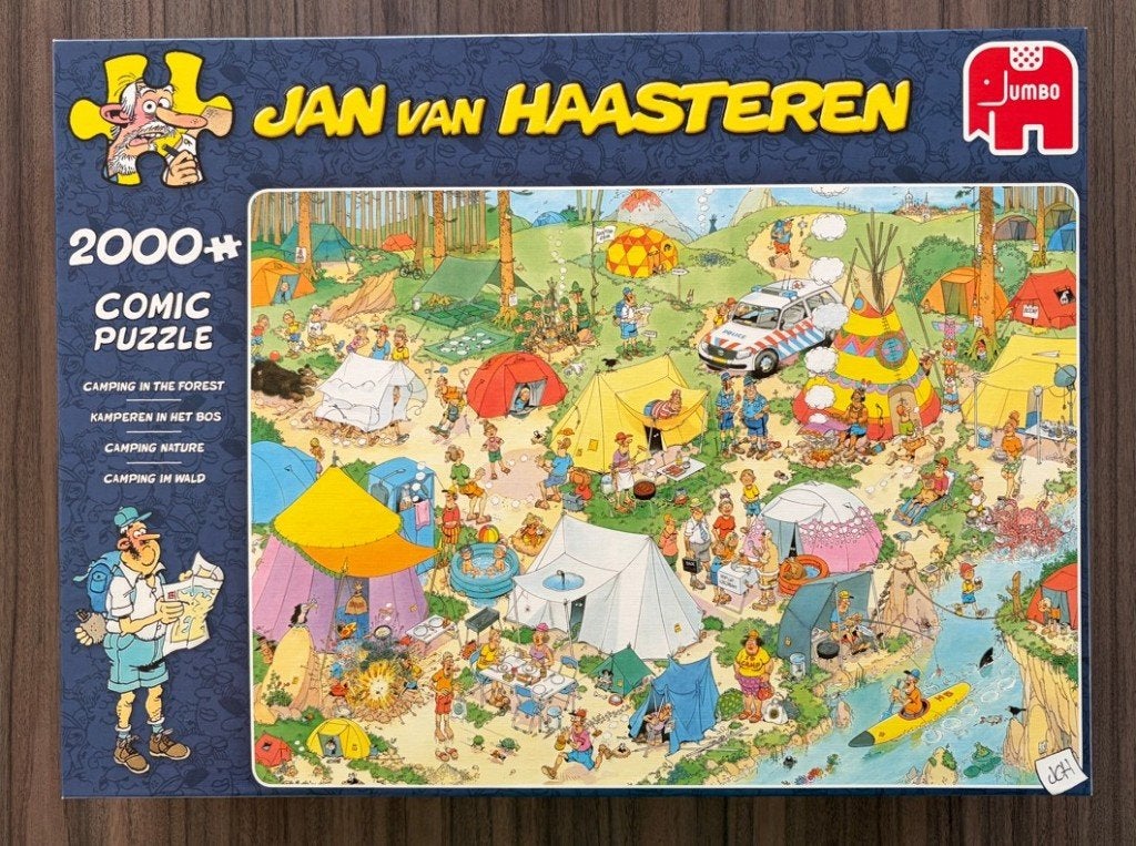 Jan van Haasteren - Kamperen in het bos - 2000 stukjes, Ophalen of Verzenden, Meer dan 1500 stukjes, Zo goed als nieuw