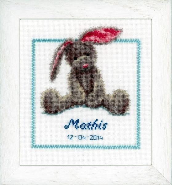 Borduurpakket Geboortetegel cute bunny pn0144493, ., Nieuw, Ophalen of Verzenden, .