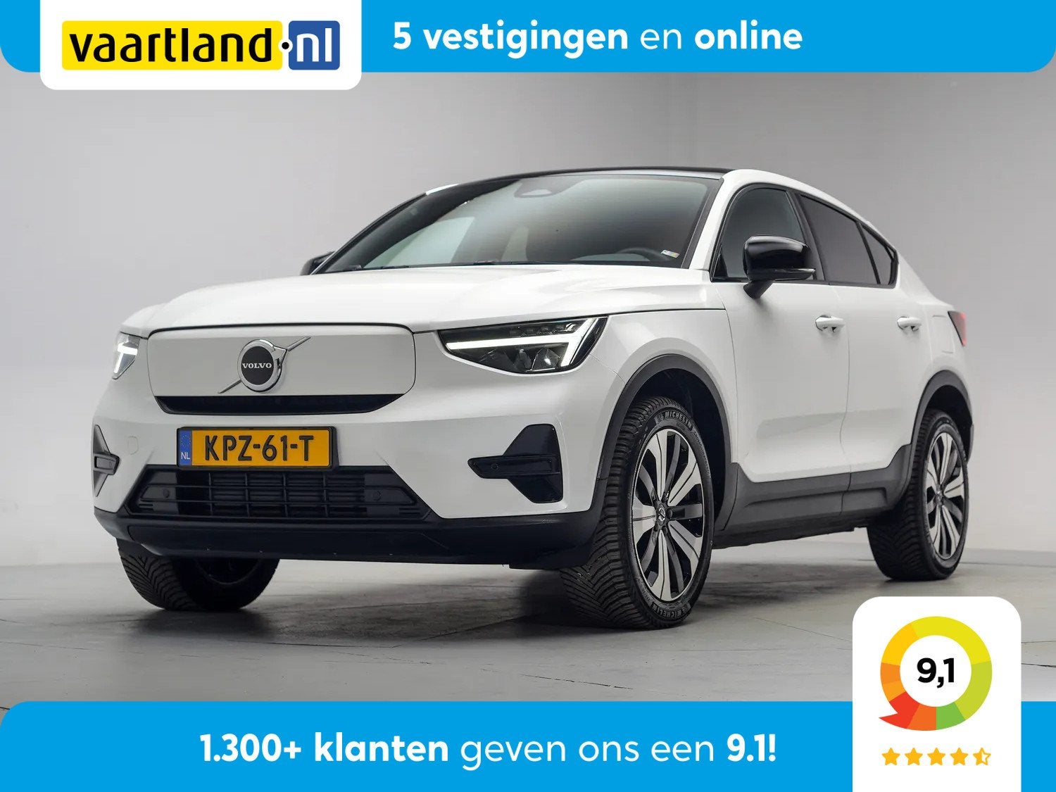 Volvo C40 Recharge Plus 69 kWh 3-fase [ Panorama LED Stoel-e, Auto's, Automaat, 0 cilinders, Gebruikt, Wit