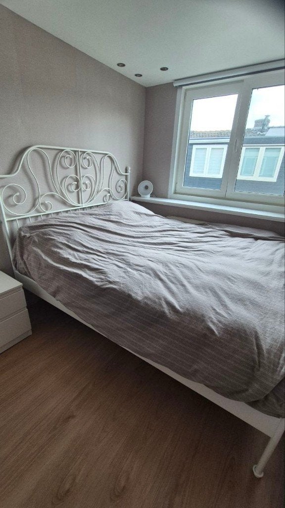 Ikea LEIRVIK 2-pers romantisch spijlen bed 160x200 cm wit +2, Ophalen, Tweepersoons, Zo goed als nieuw, 200 cm