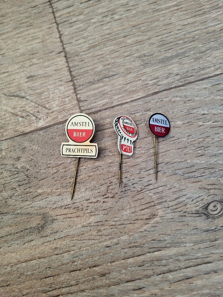3x Pins Speldjes Amstel Bier brouwerij Nederland, Hobby en Vrije tijd, Ophalen of Verzenden, Zo goed als nieuw