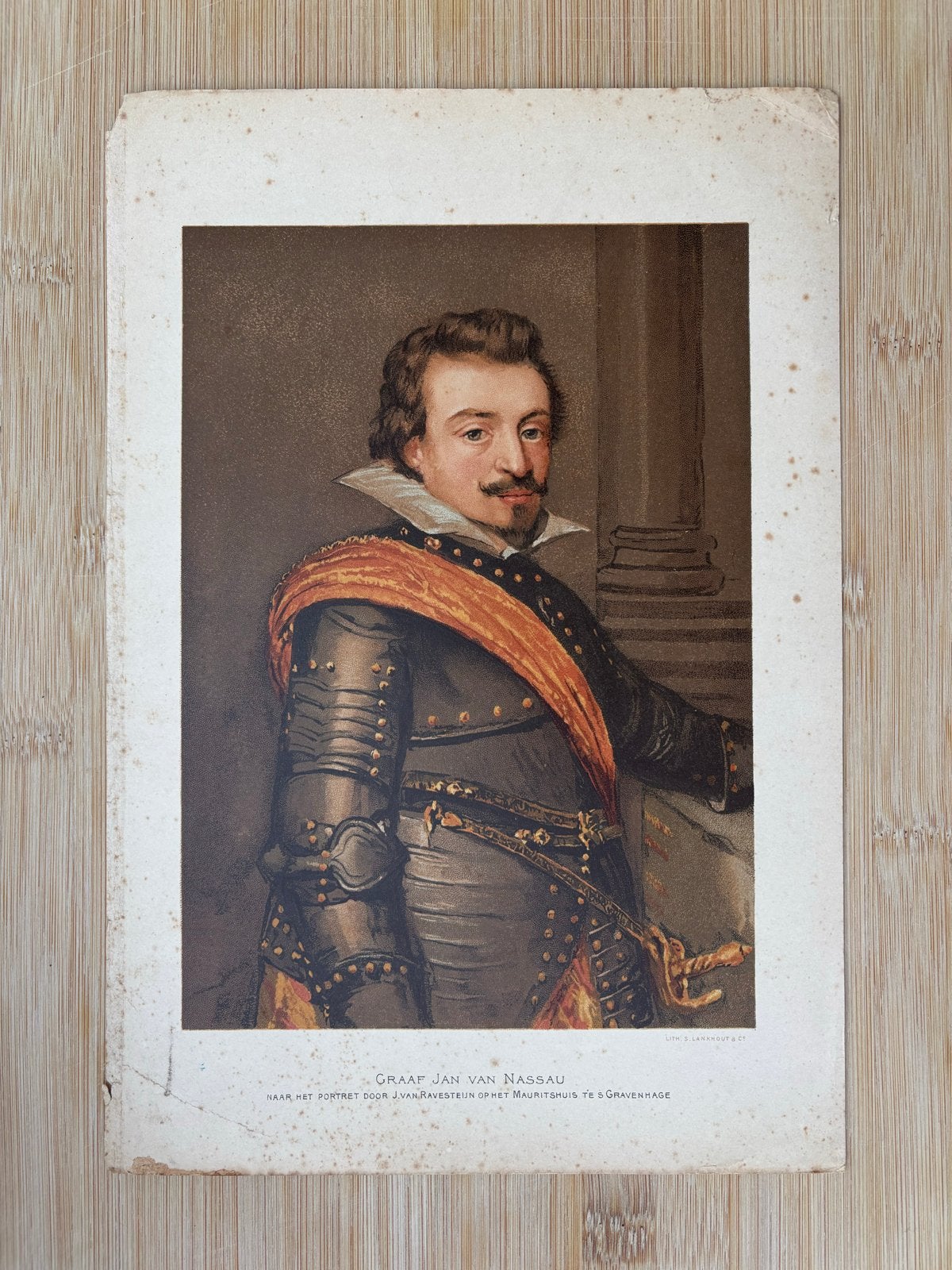 Oude prent Graaf Jan van Nassau Mauritshuis, Ophalen of Verzenden