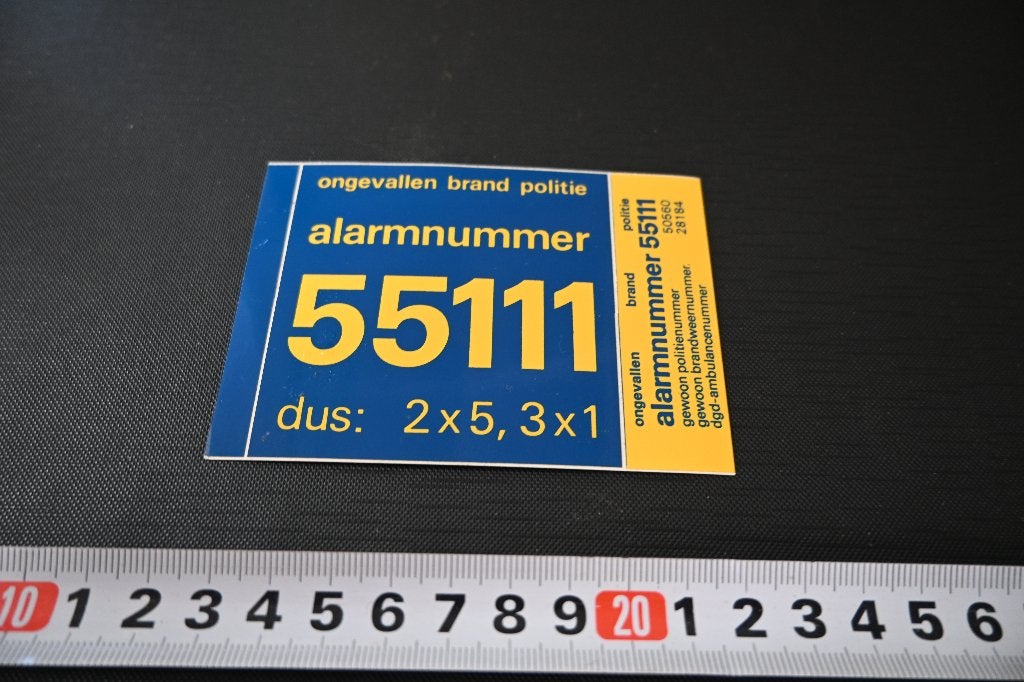 sticker ongevallen brand politie alarm 55111 dus 2x5, 3x1, Ophalen of Verzenden, Zo goed als nieuw