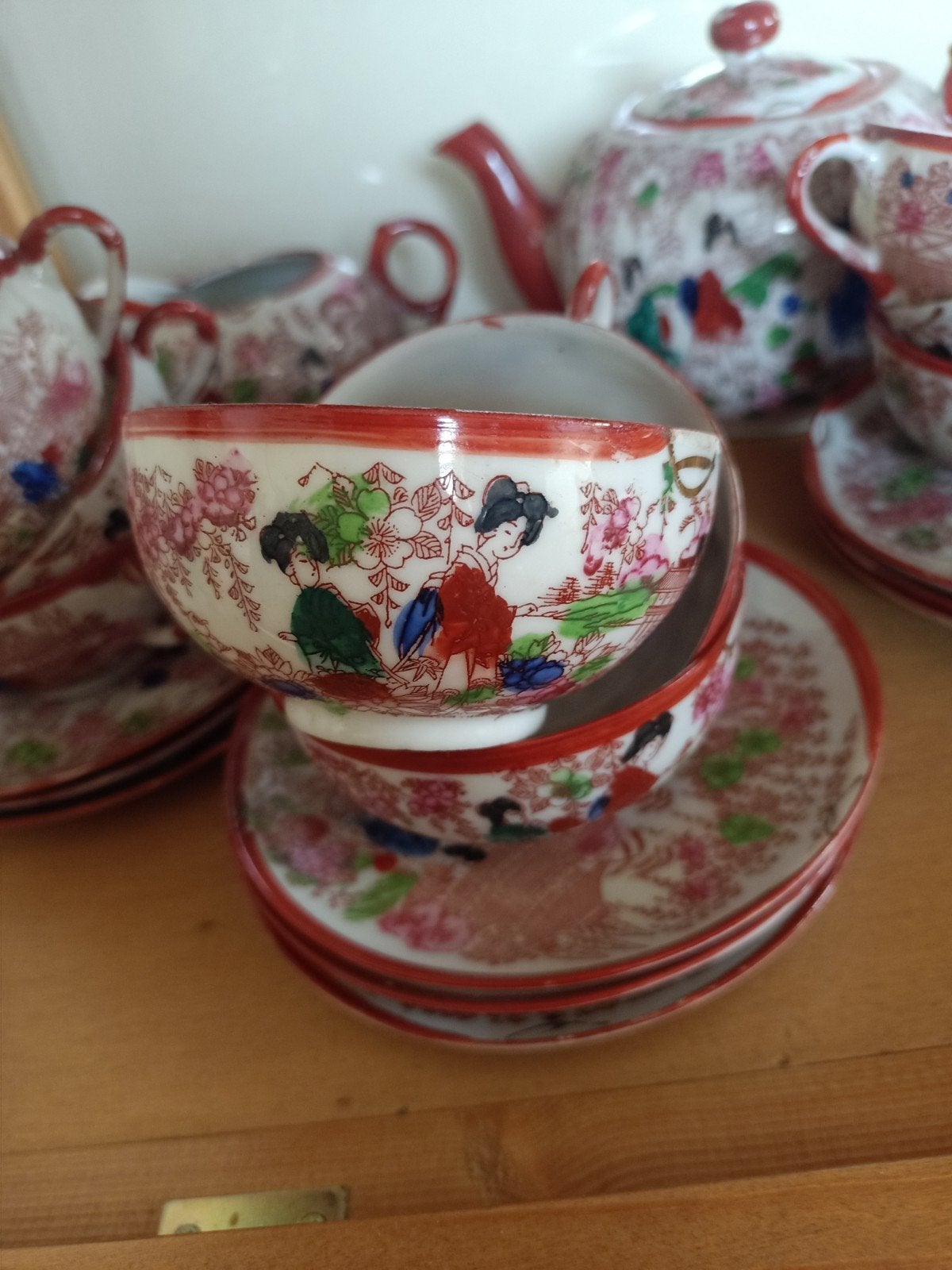 Prachtig Chinees theeservies - Compleet en handgeschilderd, Antiek en Kunst, Ophalen