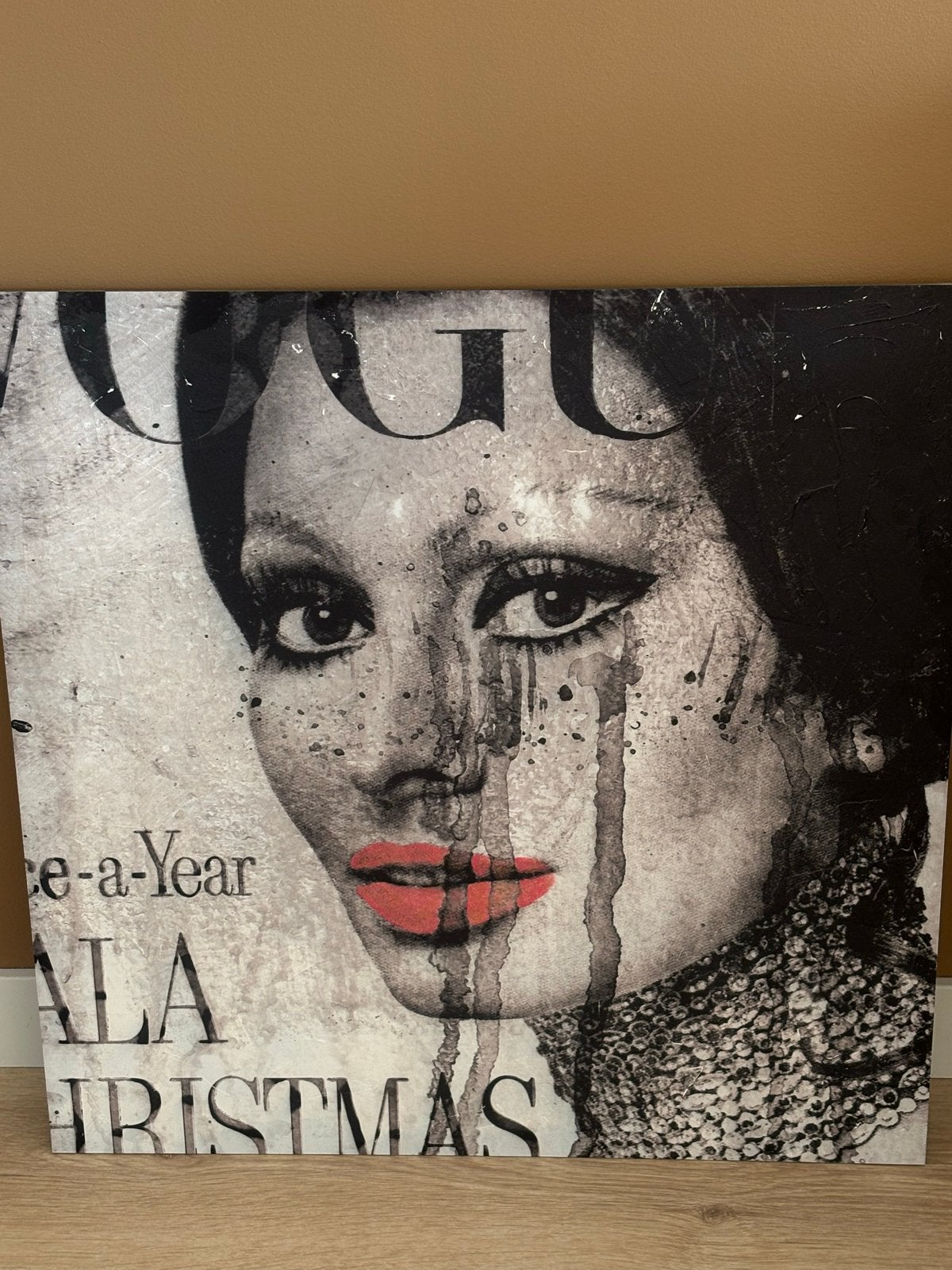 Sophia Loren Vogue Cover Kunstwerk - 67x67 cm, Ophalen, 50 – 75, Zo goed als nieuw, Schilderij