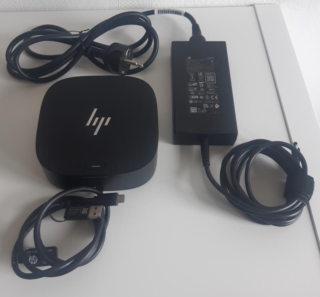 HP USB-C Dock G2 docking station met adapter 120 watt, Computers en Software, Dockingstations, Ophalen of Verzenden, Zo goed als nieuw