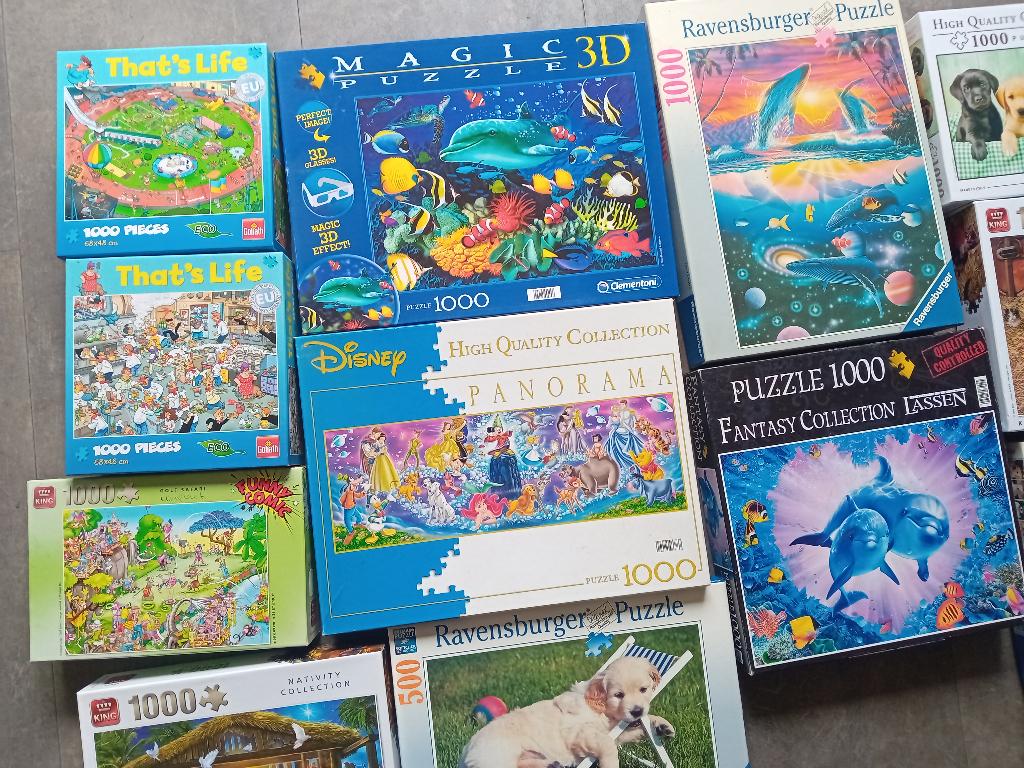 Diversen legpuzzels, 10 puzzels, Ophalen, 500 t/m 1500 stukjes, Gebruikt, Legpuzzel