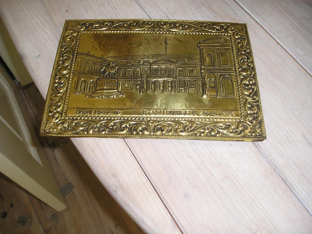 Koperen plaat Den Haag Koninklijk Paleis, Ophalen of Verzenden