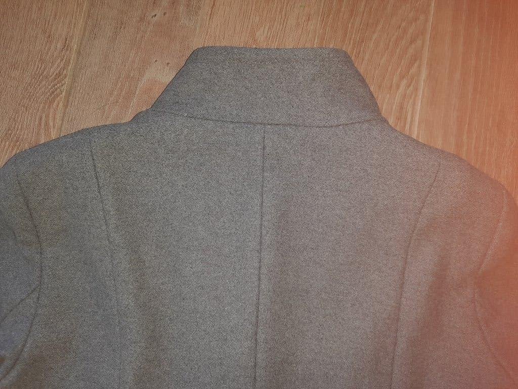 Wollen mantel grijs met knoopsluiting mt XL Calvin Klein, Maat 42/44 (L), Ophalen of Verzenden, Zo goed als nieuw, Grijs