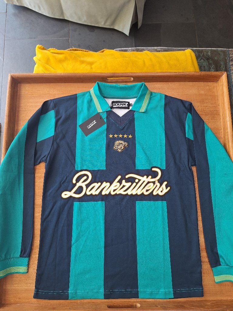 Bankzitters longsleeve blauw/groen shirt, Kleding | Heren, Bankzitters, Nieuw, Verzenden, Maat 48/50 (M)