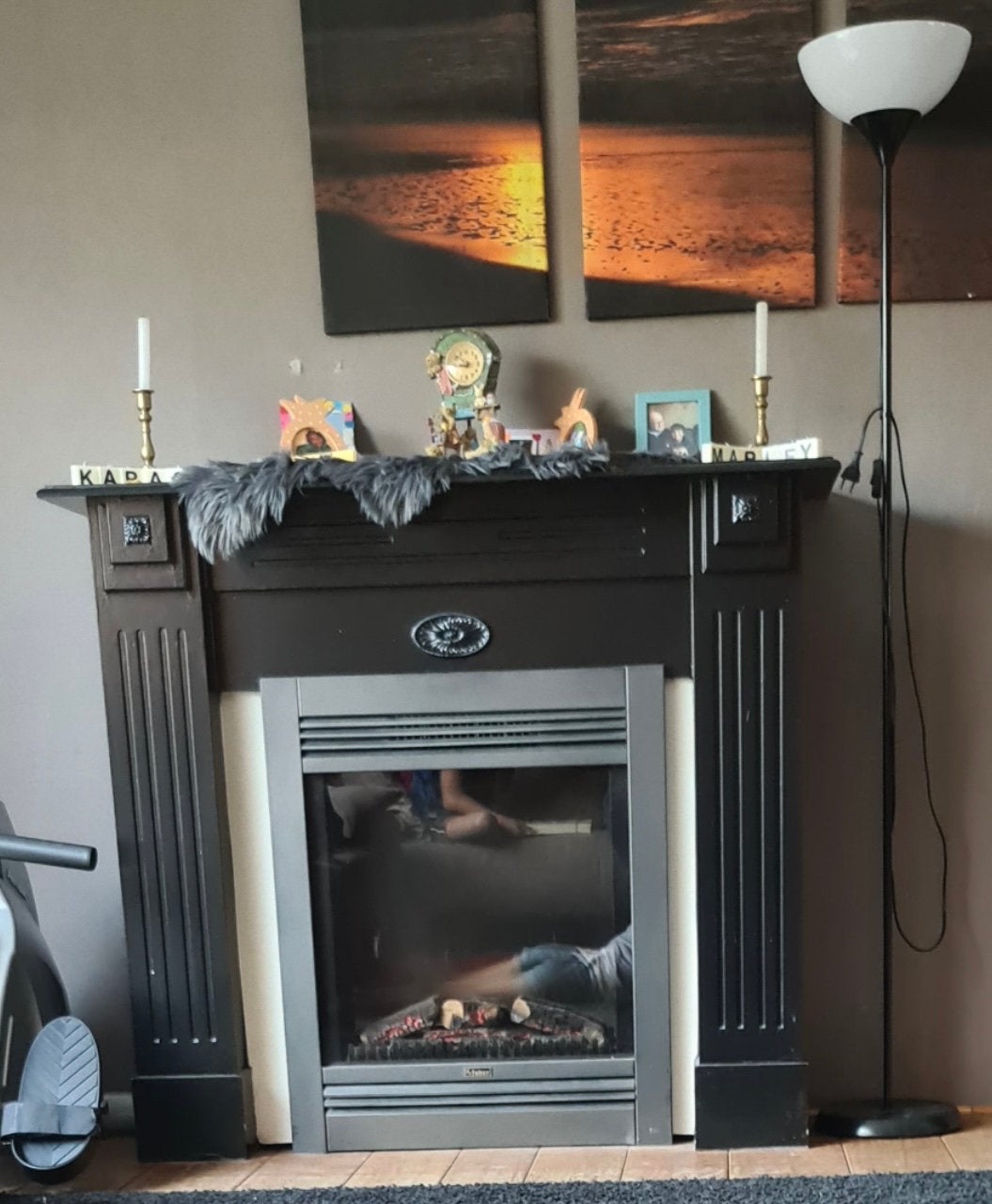 Elektrisch haard met verwarming, Ophalen, Gebruikt, Vrijstaande haard, Elektrische haard